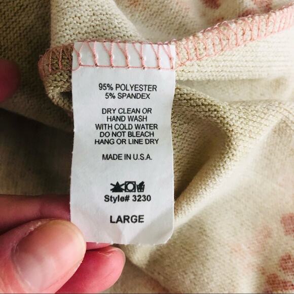 Entro cream brown leopard knit babydoll boho top large - Picture 7 of 7